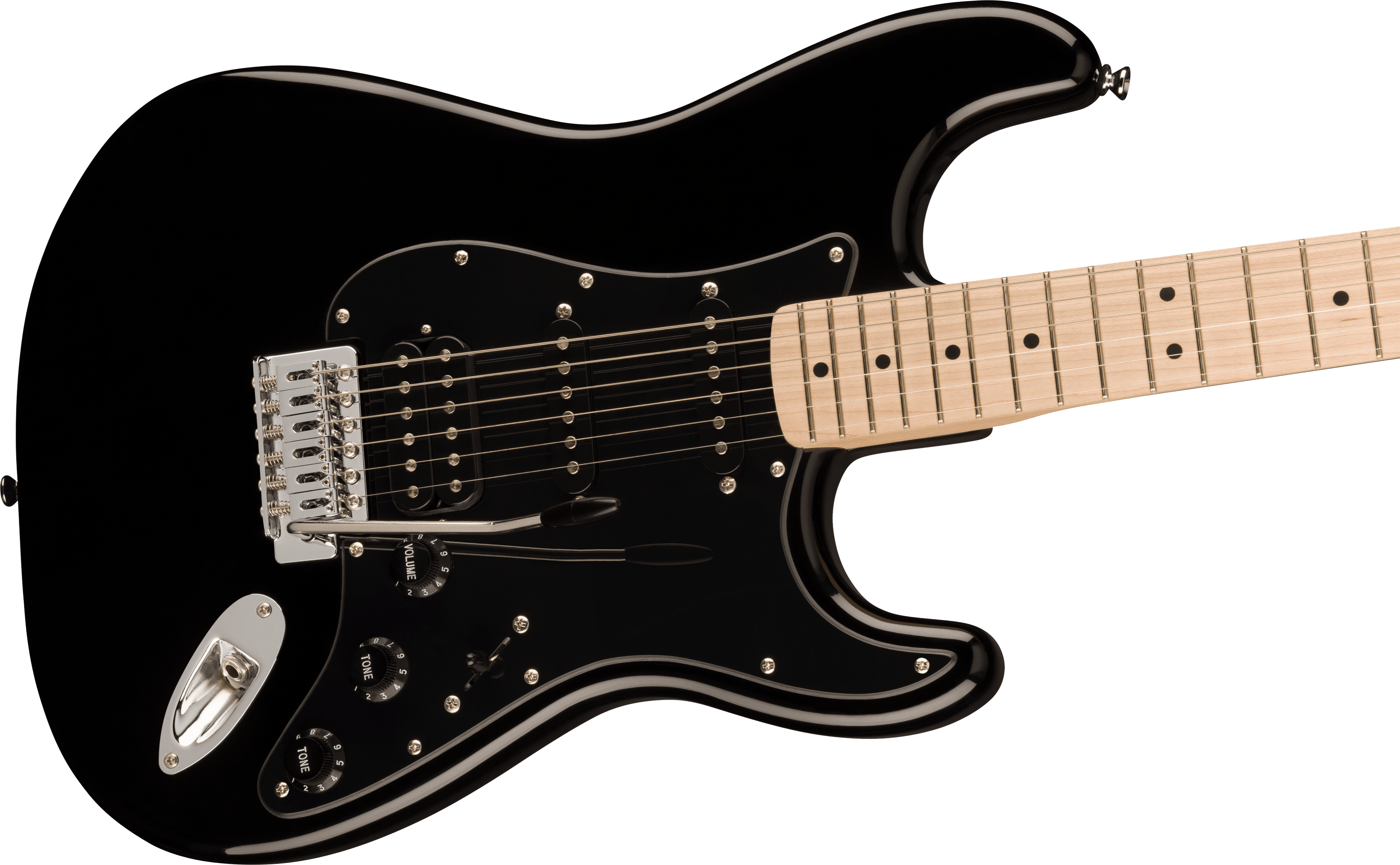 Squier Sonic Stratocaster HSS Maple Fingerboard Black Pickguard Black
