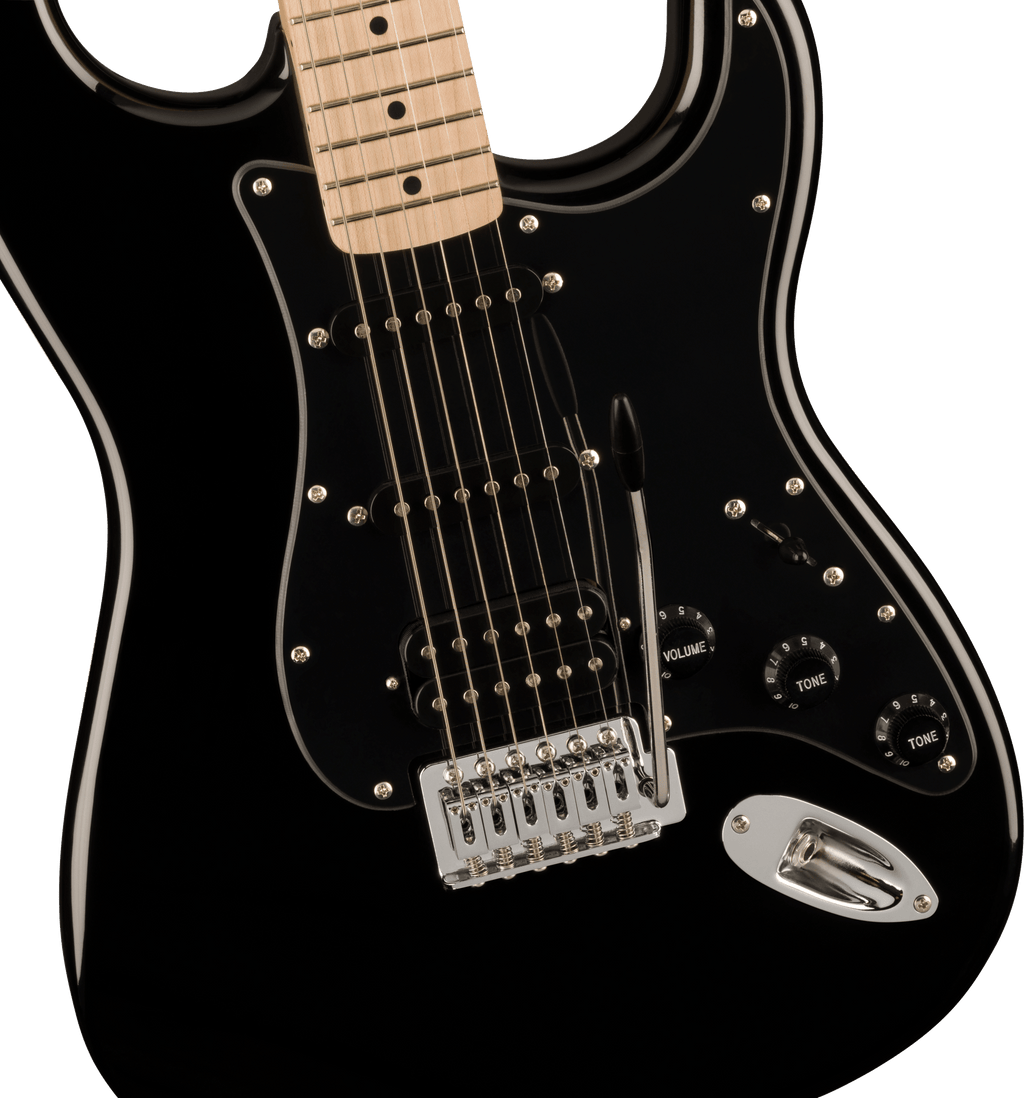 Squier Sonic Stratocaster HSS Maple Fingerboard Black Pickguard Black