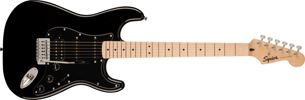 Squier Sonic Stratocaster HSS Maple Fingerboard Black Pickguard Black