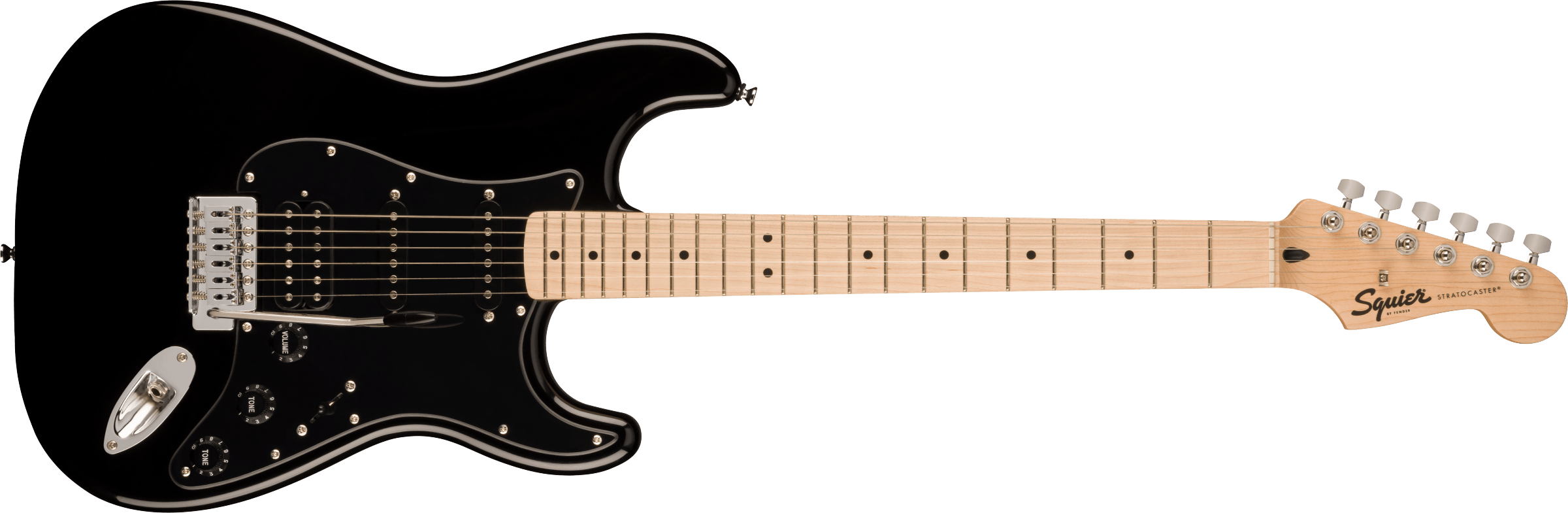 Squier Sonic Stratocaster HSS Maple Fingerboard Black Pickguard Black