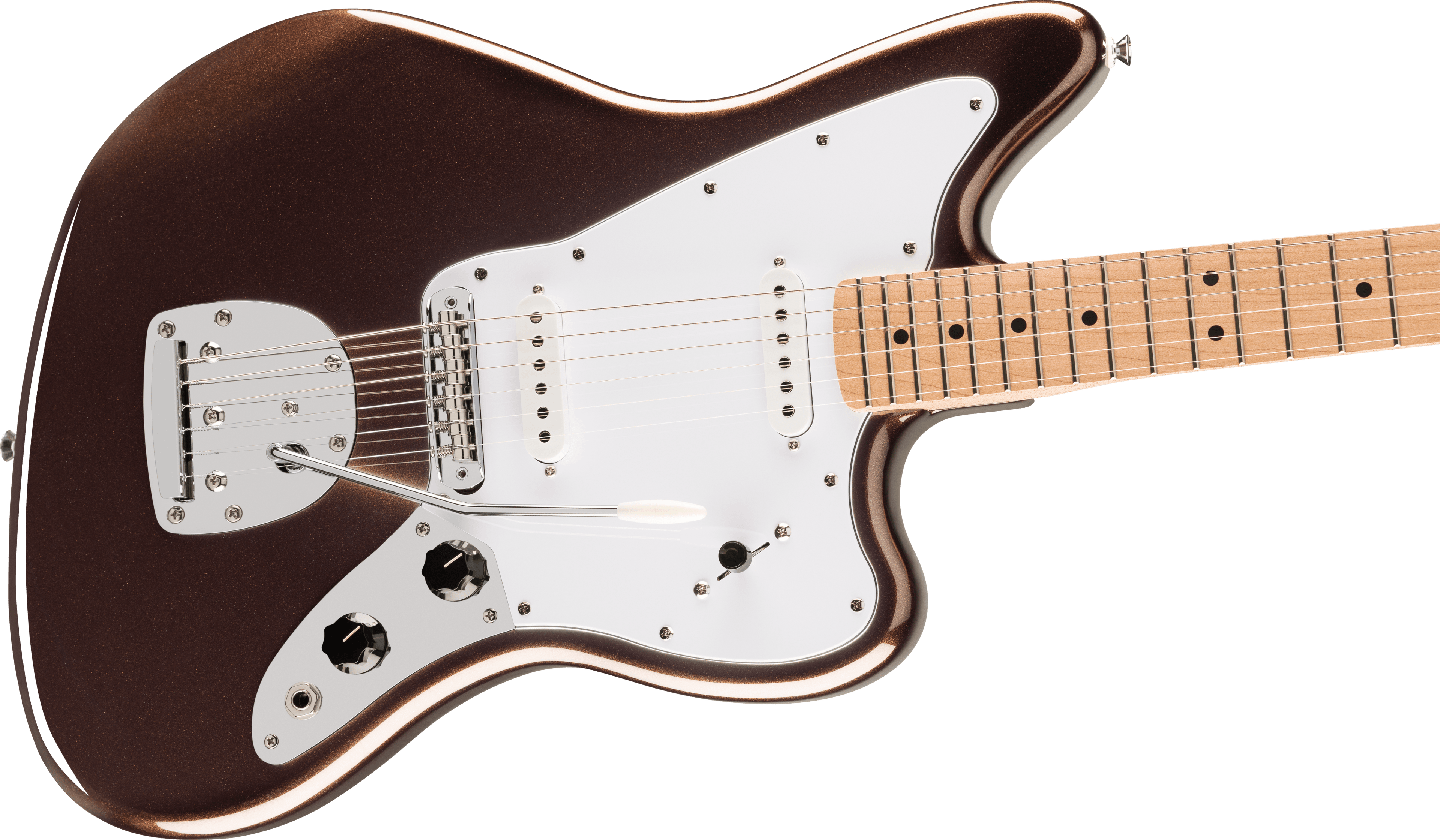 Squier Affinity Series Jaguar Maple Fingerboard White Pickguard Mystic Metallic Brown