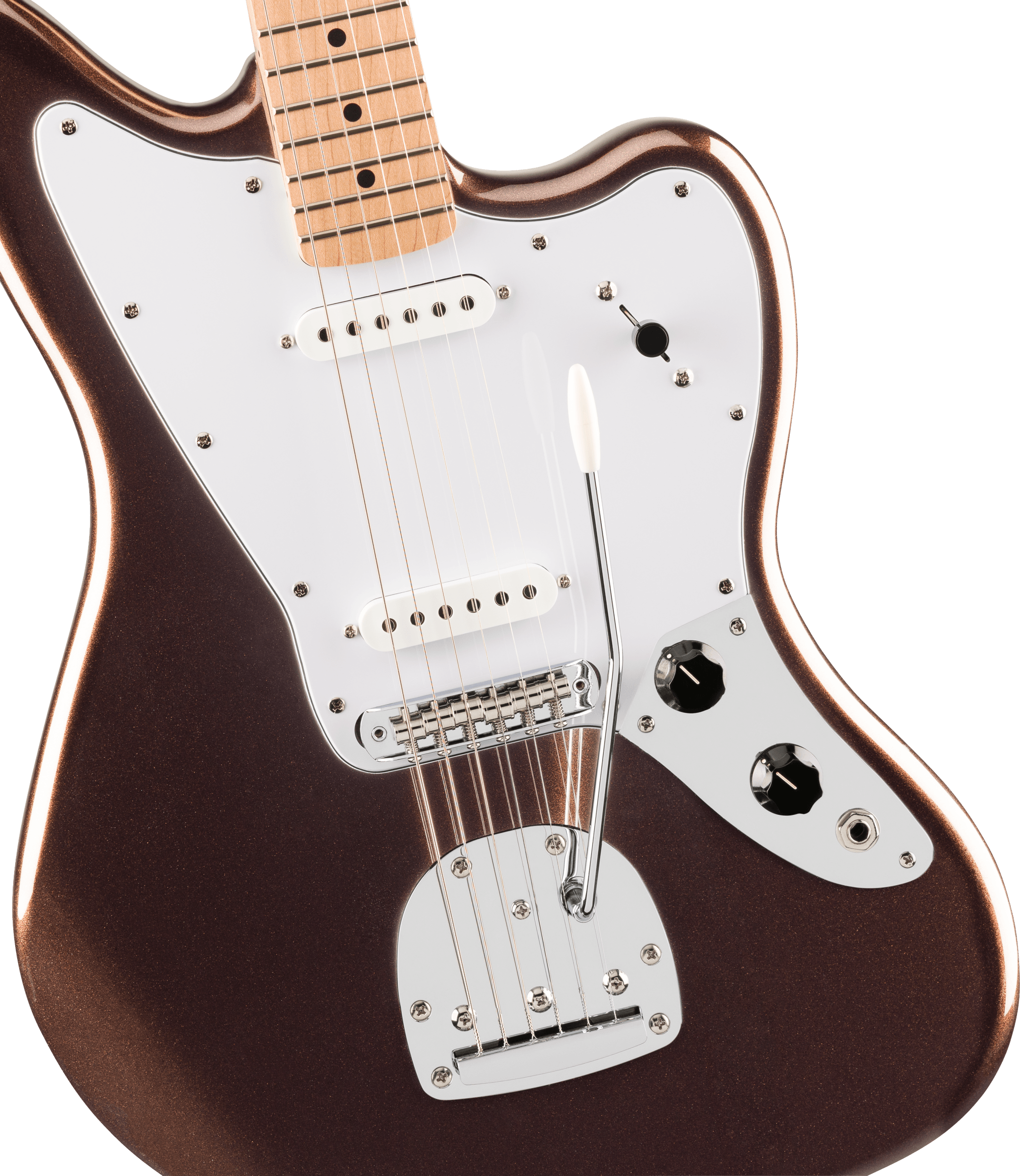 Squier Affinity Series Jaguar Maple Fingerboard White Pickguard Mystic Metallic Brown