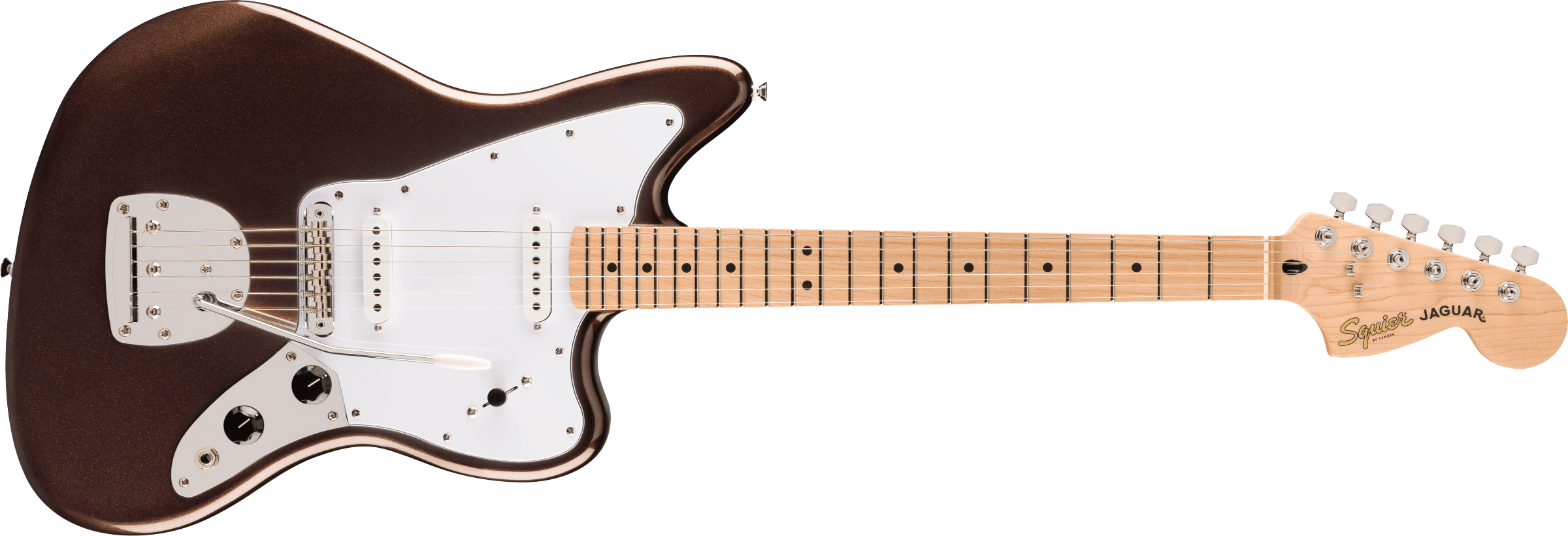 Squier Affinity Series Jaguar Maple Fingerboard White Pickguard Mystic Metallic Brown