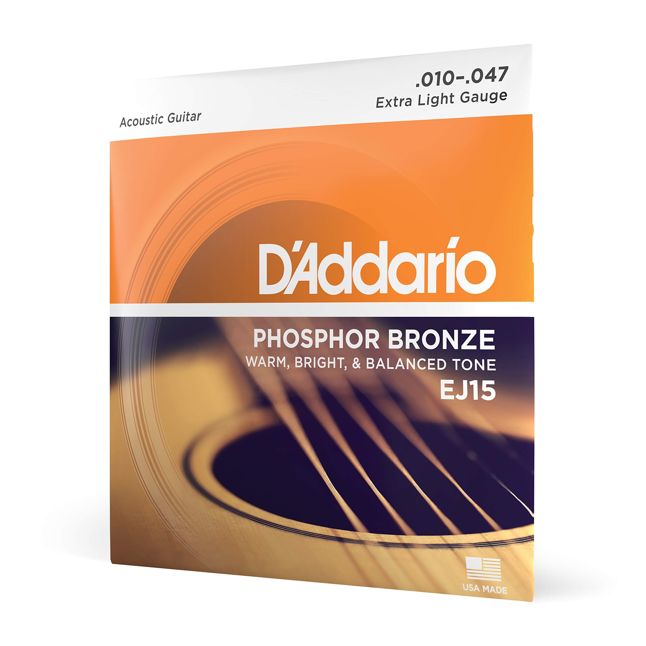 D'Addario EJ15 Phosphor Bronze 10-47 Extra Light Acoustic Guitar Strings