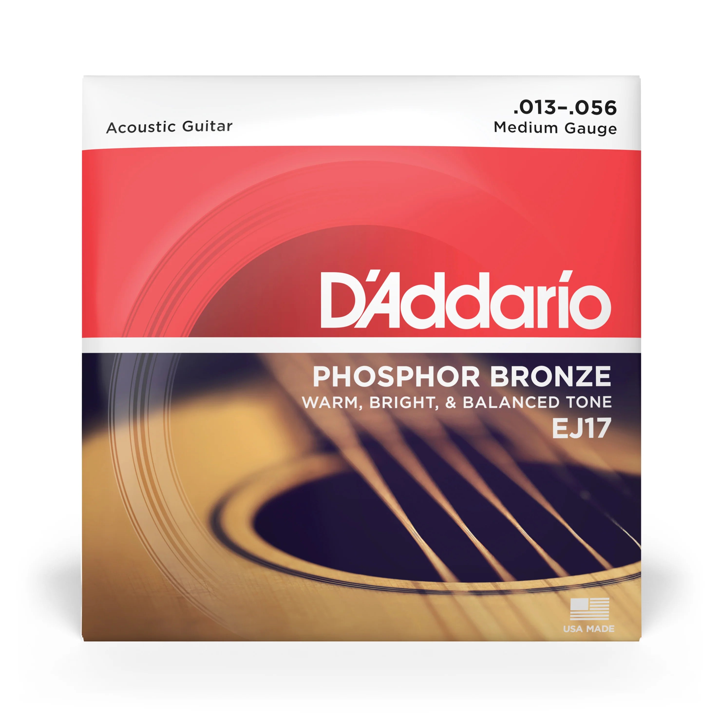 D'Addario EJ17 Phosphor Bronze 13-56 Medium Acoustic Guitar Strings