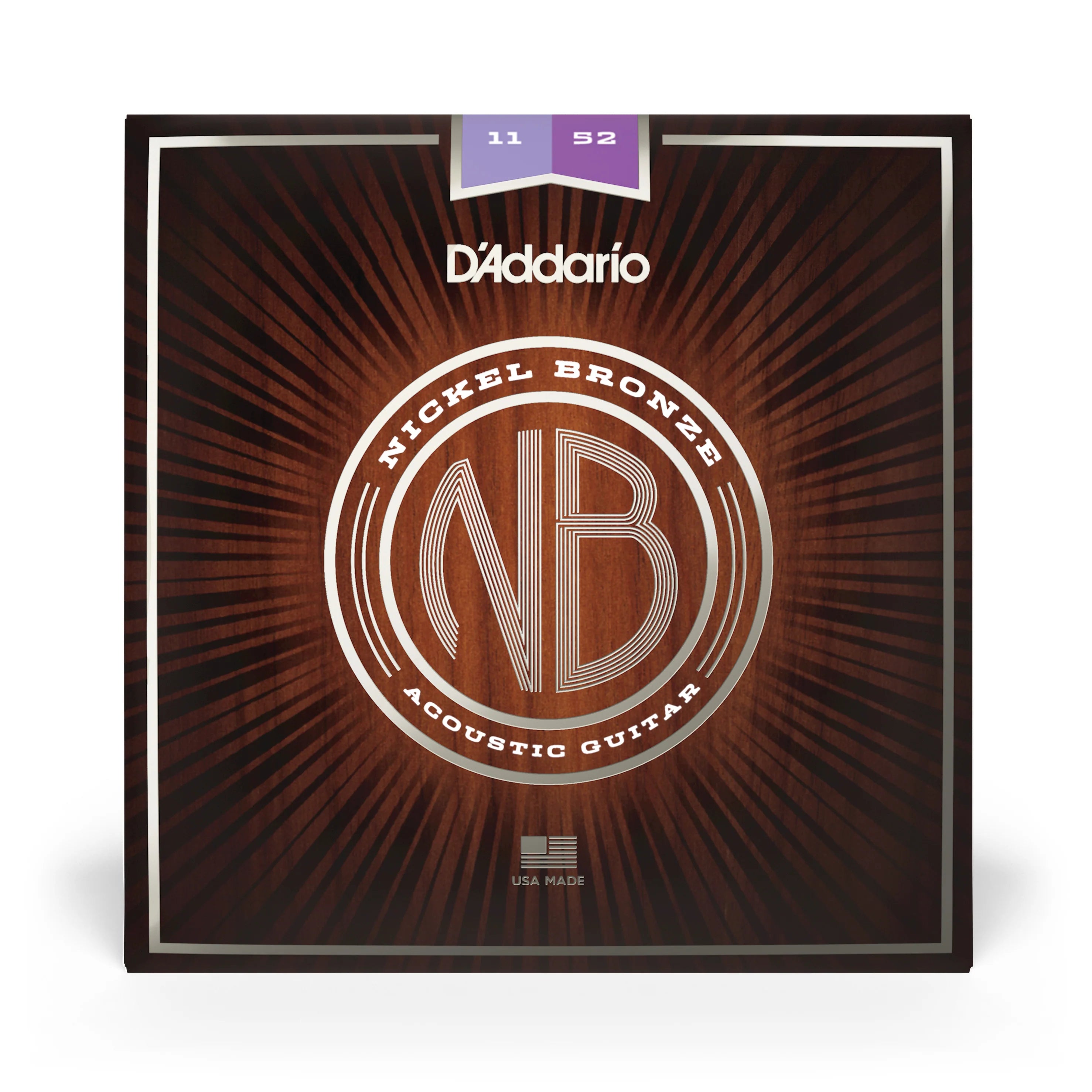D'Addario Nickel Bronze Custom Light Acoustic Guitar Strings 11-52