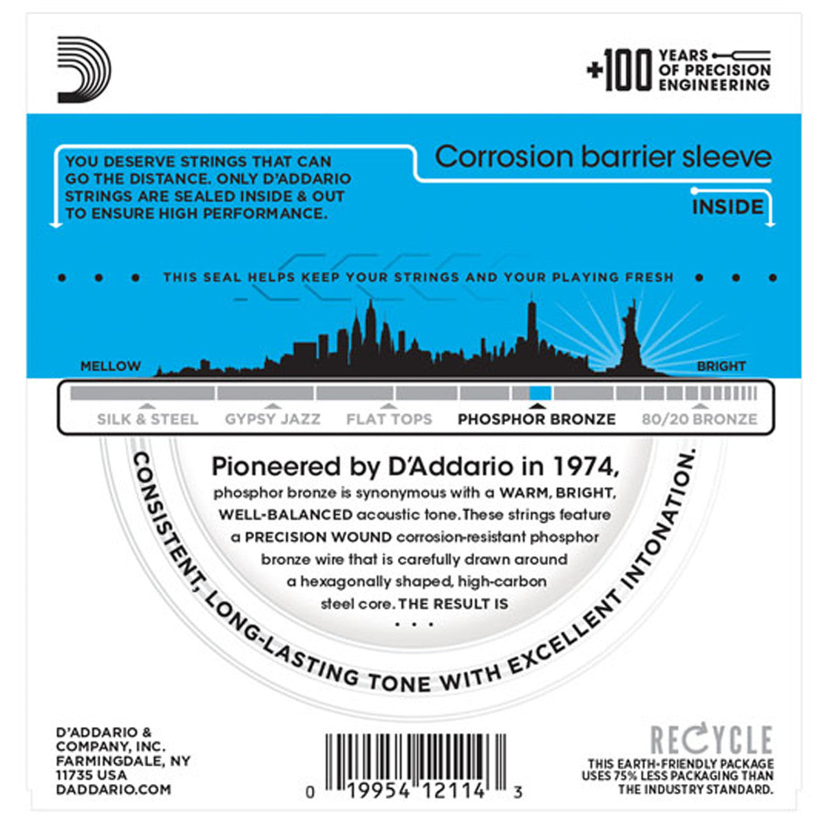 D'Addario EJ38 12-String Phosphor Bronze, Light, 10-47
