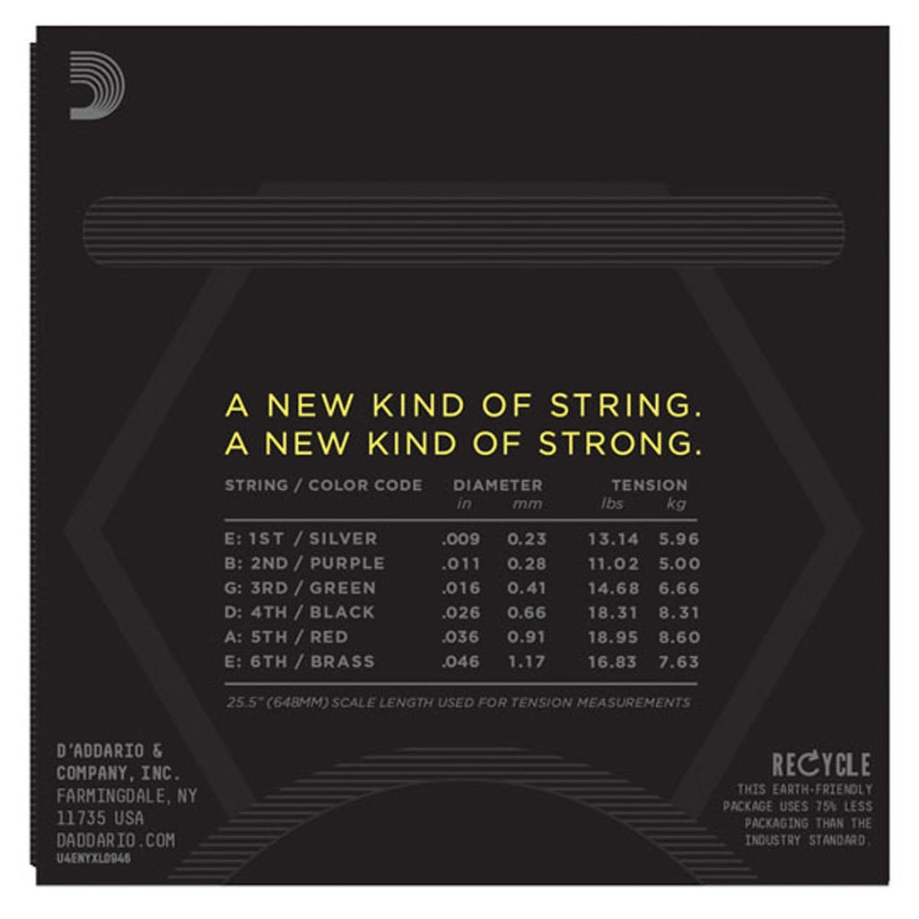 D'Addario NYXL Nickel Wound Electric Guitar Strings 09-46 Super Light Top/Regular Bottom