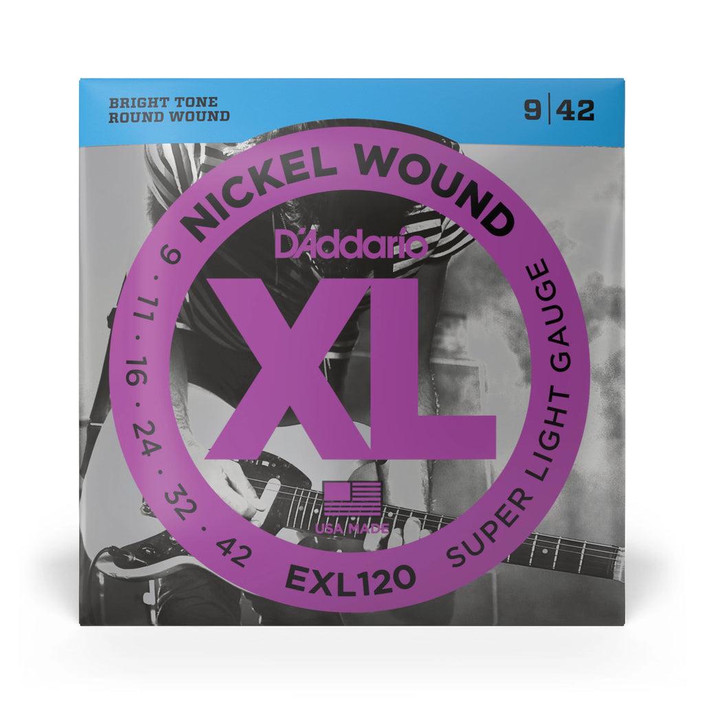 D'Addario EXL120 Nickel Wound Electric Guitar Strings Super Light 9-42