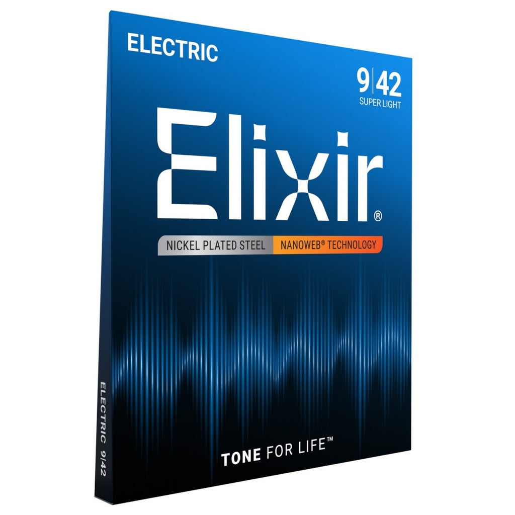 Elixir 12002 Coated Nanoweb Electric Guitar Strings Super Light 9-42