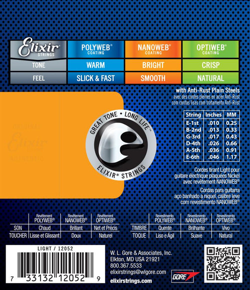 Elixir E12052 Nano Electric Regular Light Set 10-46