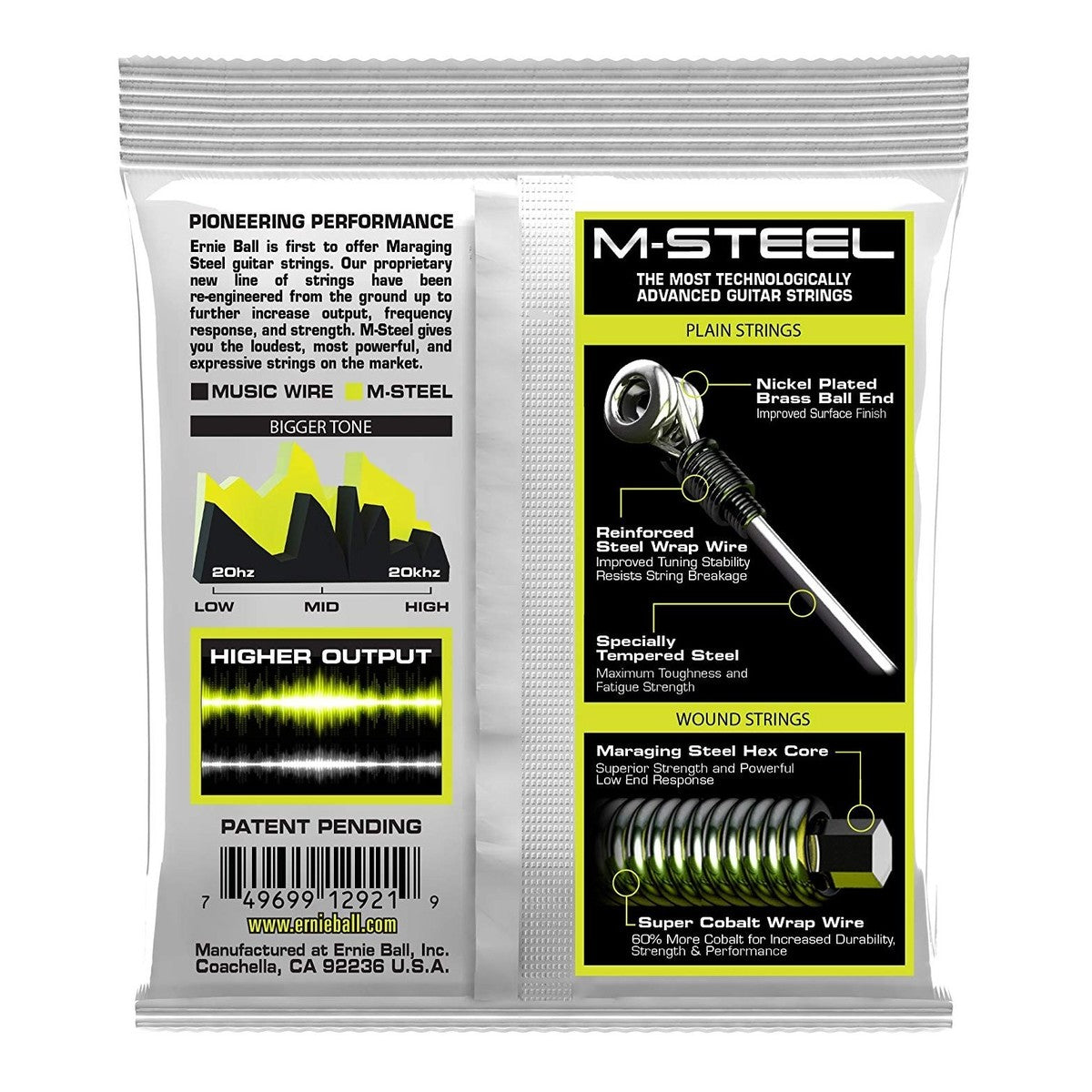 Ernie Ball M-Steel Regular Slinky Electric Guitar Strings 10-46