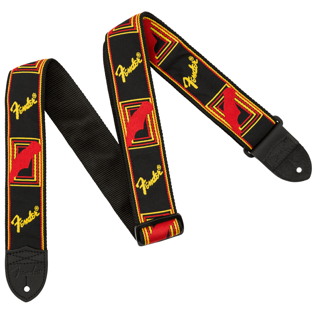 Fender 2" Mono Strap - Black, Yellow, Red