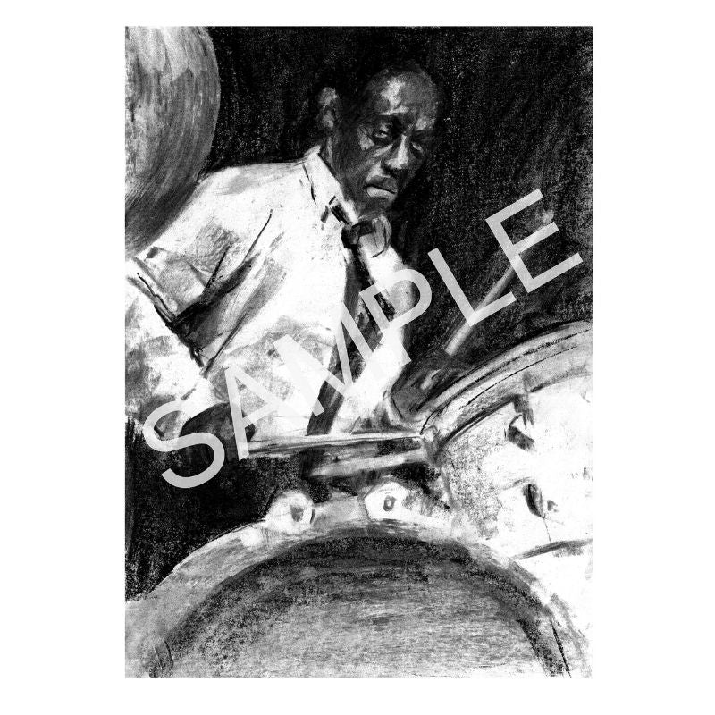 Jazz Drummer Artwork by Jacquie Hughes