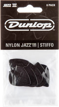 Jim Dunlop Nylon Jazz III 6 Pack Black