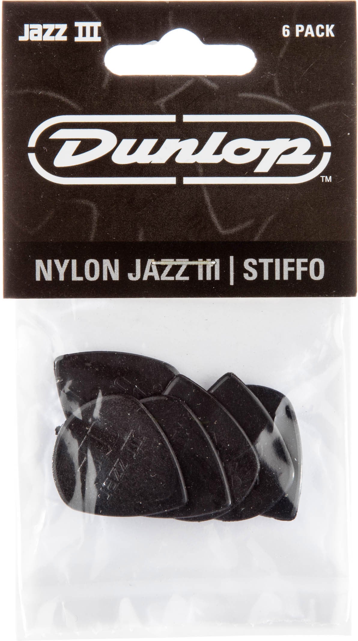 Jim Dunlop Nylon Jazz III 6 Pack Black