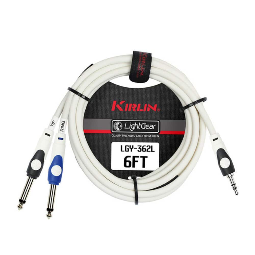 Kirlin Lightgear 3.5mm Stereo to Double 1/4 jack Audio Cable