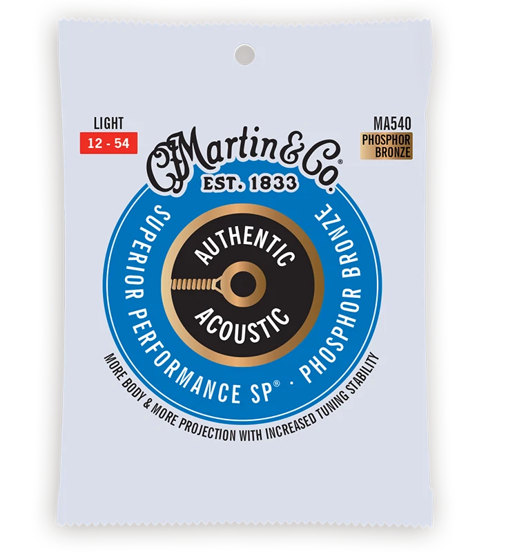 Martin Phosphor Bronze MA540 Acoustic Guitar Strings 12-54 Light
