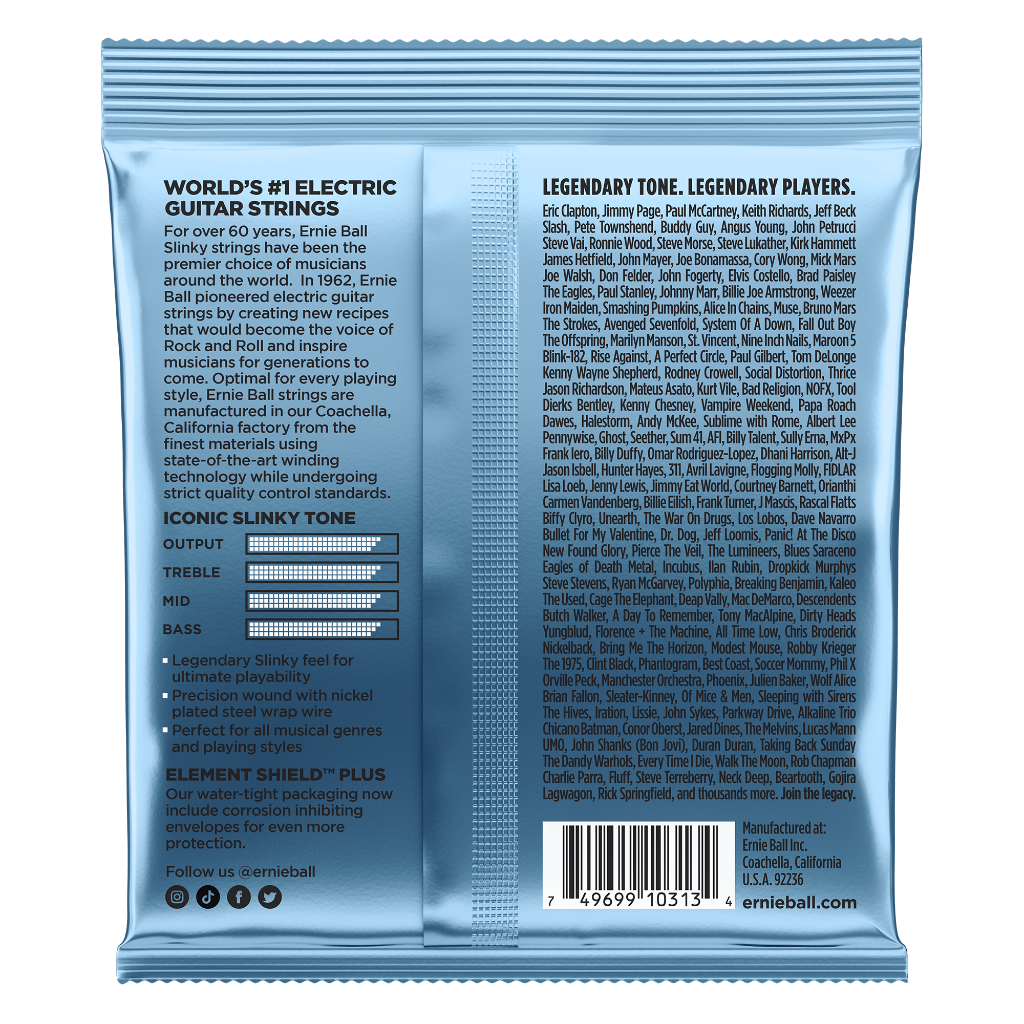 Ernie Ball Primo Slinky Electric Guitar Strings 9.5-44