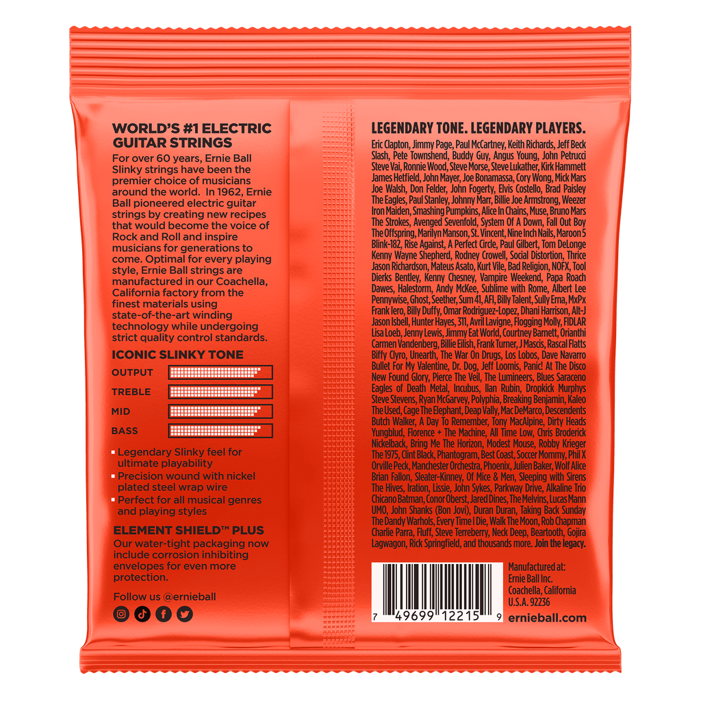 Ernie Ball Skiny top Heavy Bottom Slinky Electric Guitar Strings 10-52