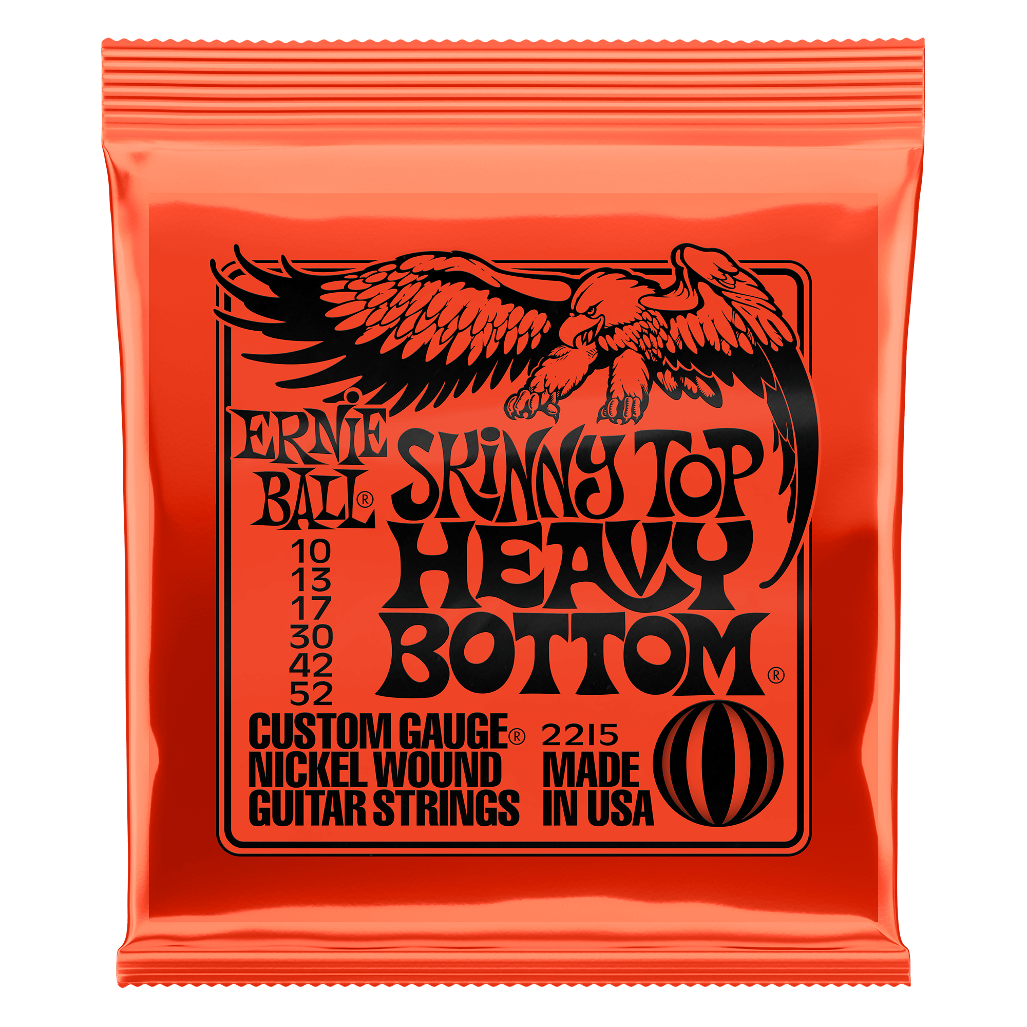 Ernie Ball Skiny top Heavy Bottom Slinky Electric Guitar Strings 10-52