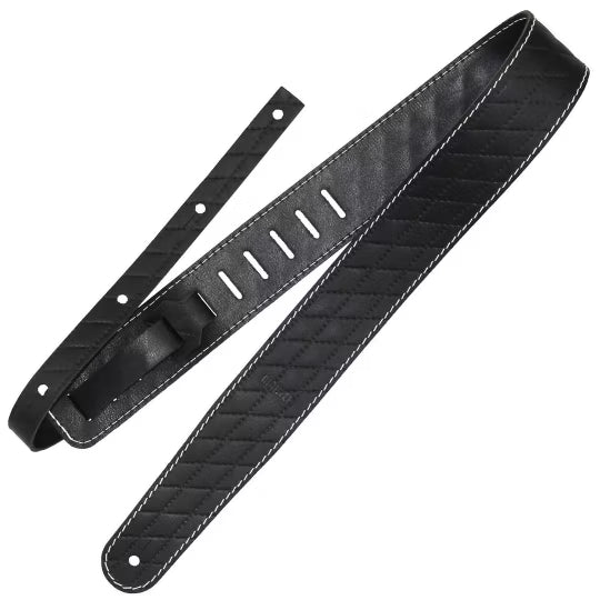 Raw II Contour Sew Black Guitar Strap