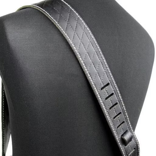 Raw II Contour Sew Black Guitar Strap