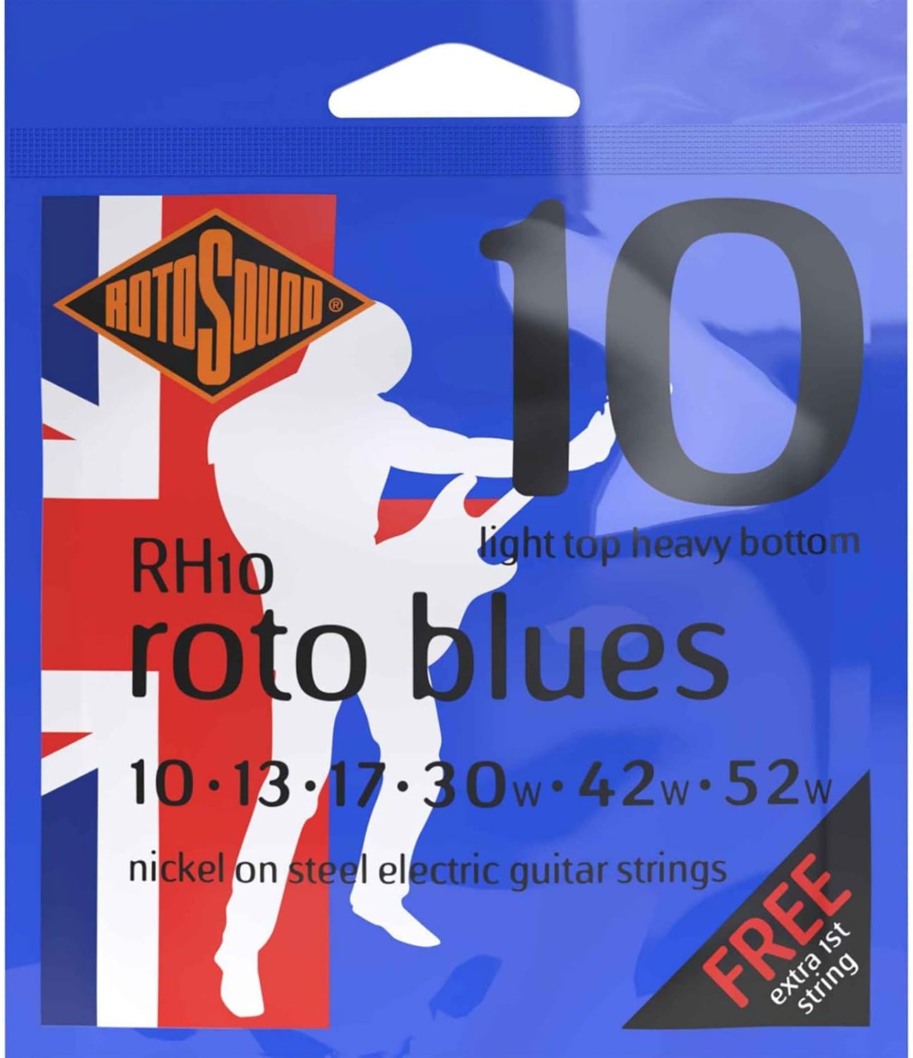 Rotosound RH10 Roto Blues Guitar Strings 10-52 Light Top Heavy Bottom