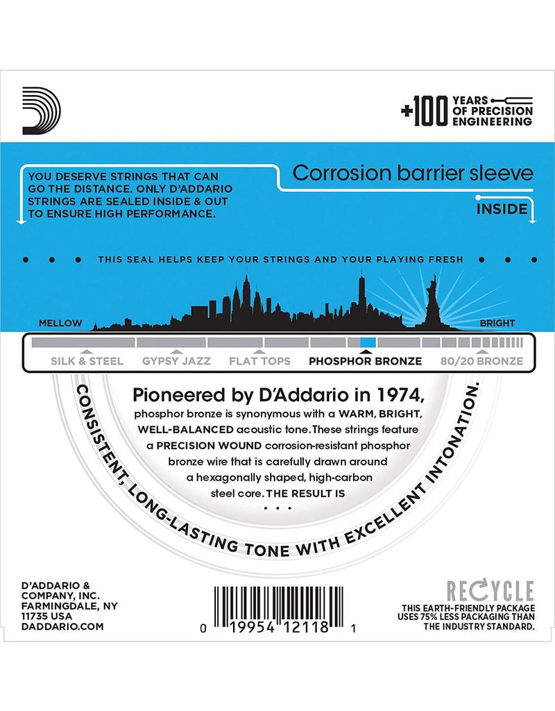 D'Addario EJ38 12-String Phosphor Bronze, Light, 10-47