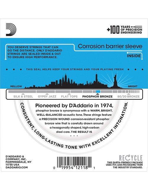 D'Addario EJ38 12-String Phosphor Bronze, Light, 10-47
